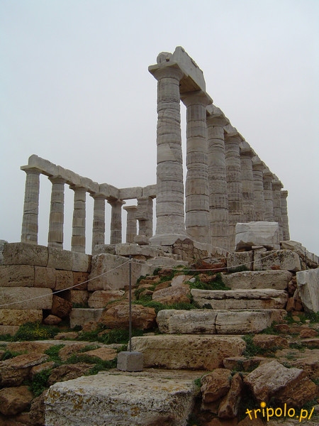 Ruiny świątyni Posejdona na przylądku Sounion