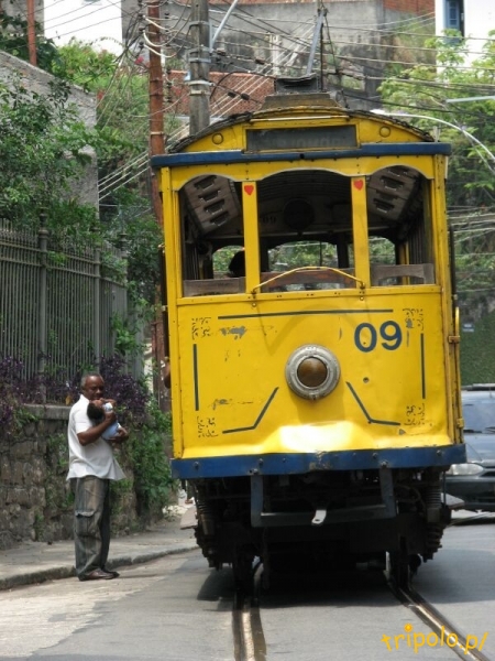 Stary tramwaj w dzielnicy Santa Teresa
